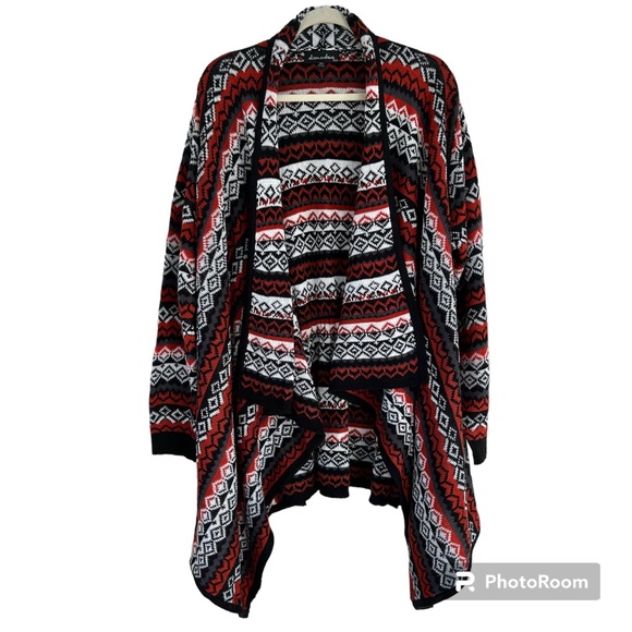 ALISON ANDREWS Black Rust Open Cardigan Sweater 2X - Picture 1 of 7